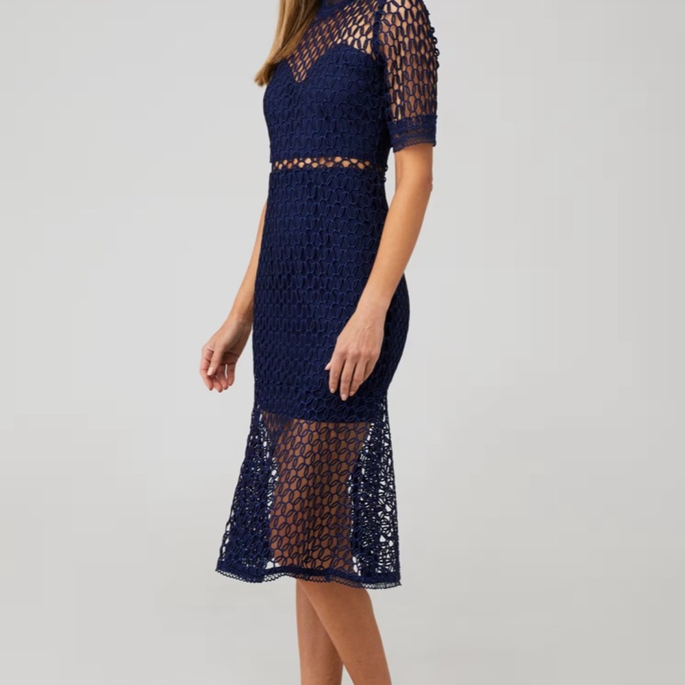 Bardot FIONA MESH DRESS French Navy 6 - Picture 6 of 12